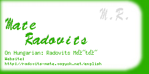 mate radovits business card